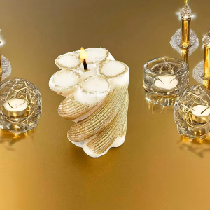 Premium Esanslı Spiral Enerji Mum Yaldızlı - Orijinal Şifalı Kristal - Görsel 1