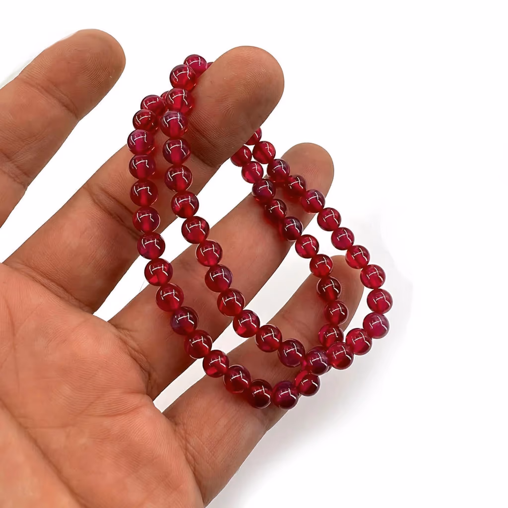 Rubylite Bileklik 6 mm İncele ve Satın Al Rubylite Bileklik 6 mm - Orijinal Doğal Taş ve Şifa Kristali Görsel 1