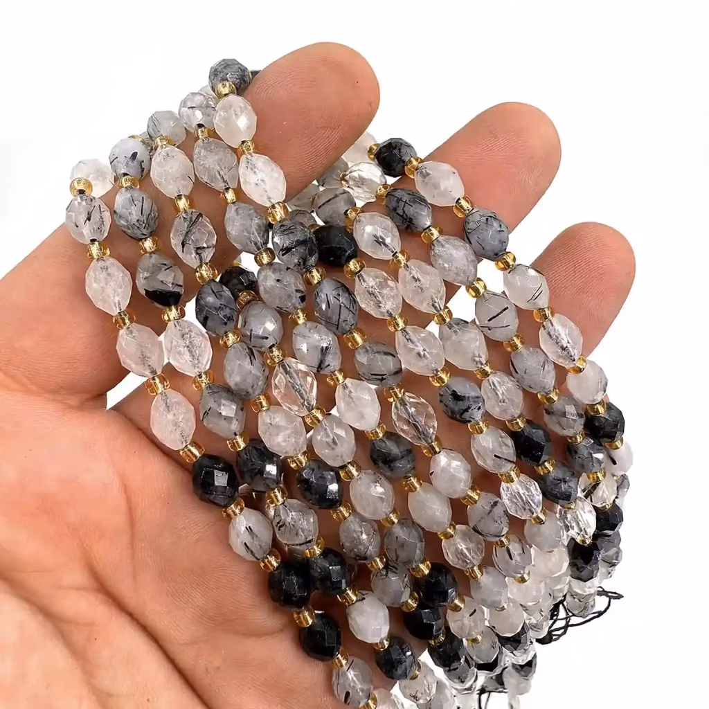 Rutil Kuvars Dizi Faset 6x8mm İncele ve Satın Al Rutil Kuvars Dizi Faset 6x8mm - Orijinal Doğal Taş ve Şifa Kristali Görsel 1