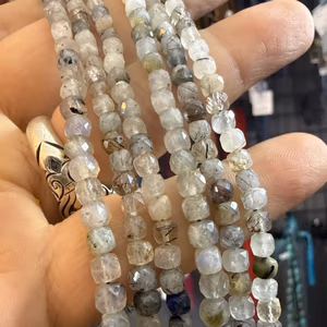 Rutil Kuvars Dizi Küp 4 mm - Orijinal Şifalı Kristal - Görsel 1
