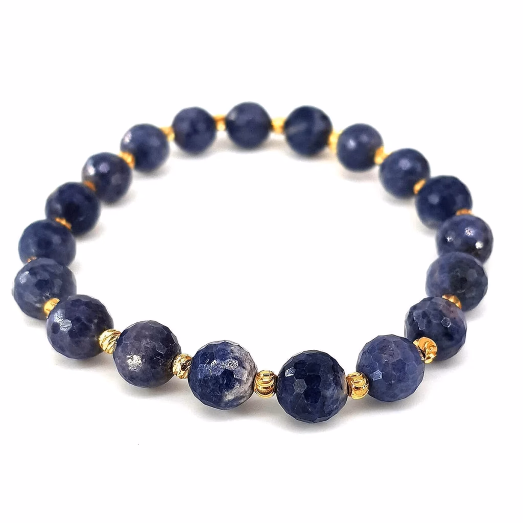 Safir Bileklik Faset Gold 8mm İncele ve Satın Al Safir Bileklik Faset Gold 8mm - Orijinal Doğal Taş ve Şifa Kristali Görsel 1