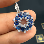 Safir Kolye Ucu Gümüş AAA Orijinal Kristal Detay Görseli 3