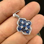 Safir Kolye Ucu Gümüş AAA Orijinal Kristal Detay Görseli 3