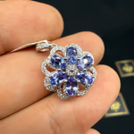 Safir Kolye Ucu  Gümüş AAA Orijinal Kristal Detay Görseli 4