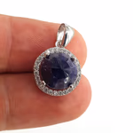 Safir Kolye Ucu (Gümüş) Orijinal Kristal Detay Görseli 2