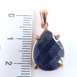 Safir Kolye Ucu (Gümüş) Orijinal Kristal Detay Görseli 2