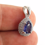 Safir Kolye Ucu (Gümüş) Orijinal Kristal Detay Görseli 2
