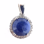 Safir Kolye Ucu (Gümüş) Orijinal Kristal Detay Görseli 1