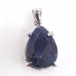 Safir Kolye Ucu (Gümüş) Orijinal Kristal Detay Görseli 1