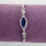 Safir Künye (Gümüş) Orijinal Kristal Detay Görseli 1