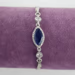 Safir Künye (Gümüş) Orijinal Kristal Detay Görseli 3