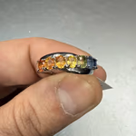 Safir Yüzük Gümüş Orijinal Kristal Detay Görseli 3