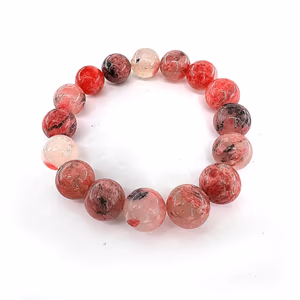 Sakura Rodonit Bileklik 6A 12mm - Orijinal Şifalı Kristal - Görsel 1