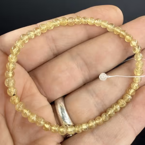 Sarı Apatit Bileklik 4mm - Orijinal Şifalı Kristal - Görsel 1