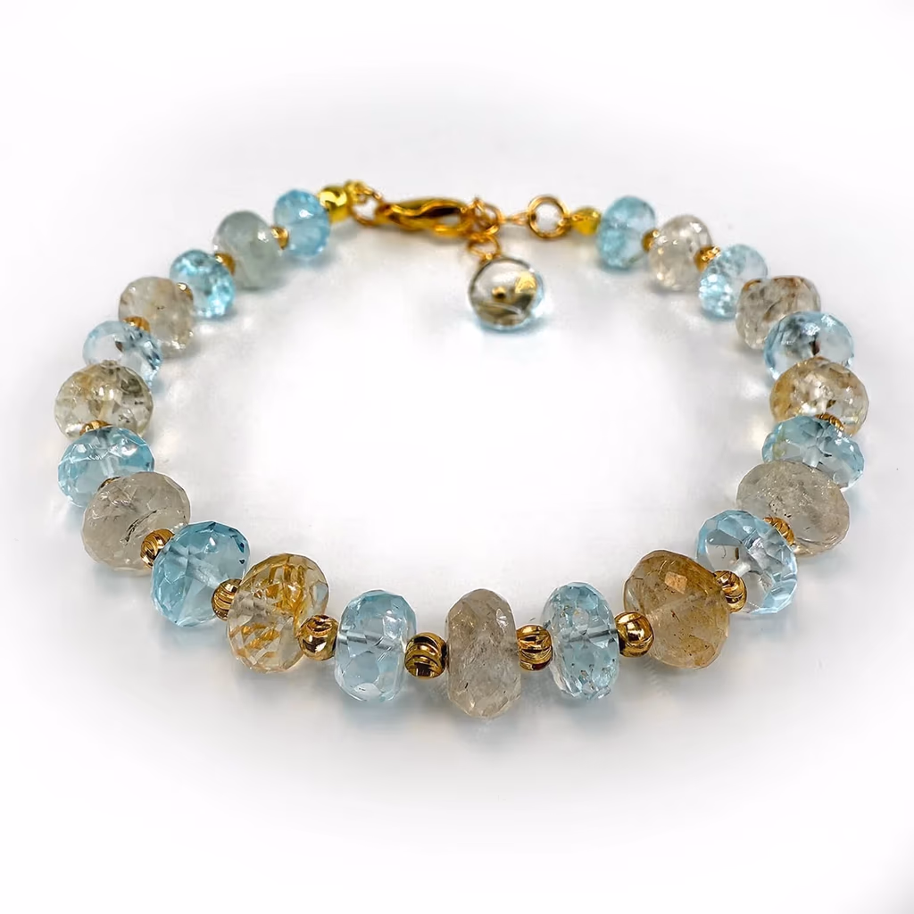 Sarı / Mavi Topaz Bileklik Brezilya 6A+ İncele ve Satın Al Sarı / Mavi Topaz Bileklik Brezilya 6A+ - Orijinal Doğal Taş ve Şifa Kristali Görsel 1