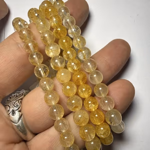 Sarı Topaz Bileklik 6 mm - Orijinal Şifalı Kristal - Görsel 1