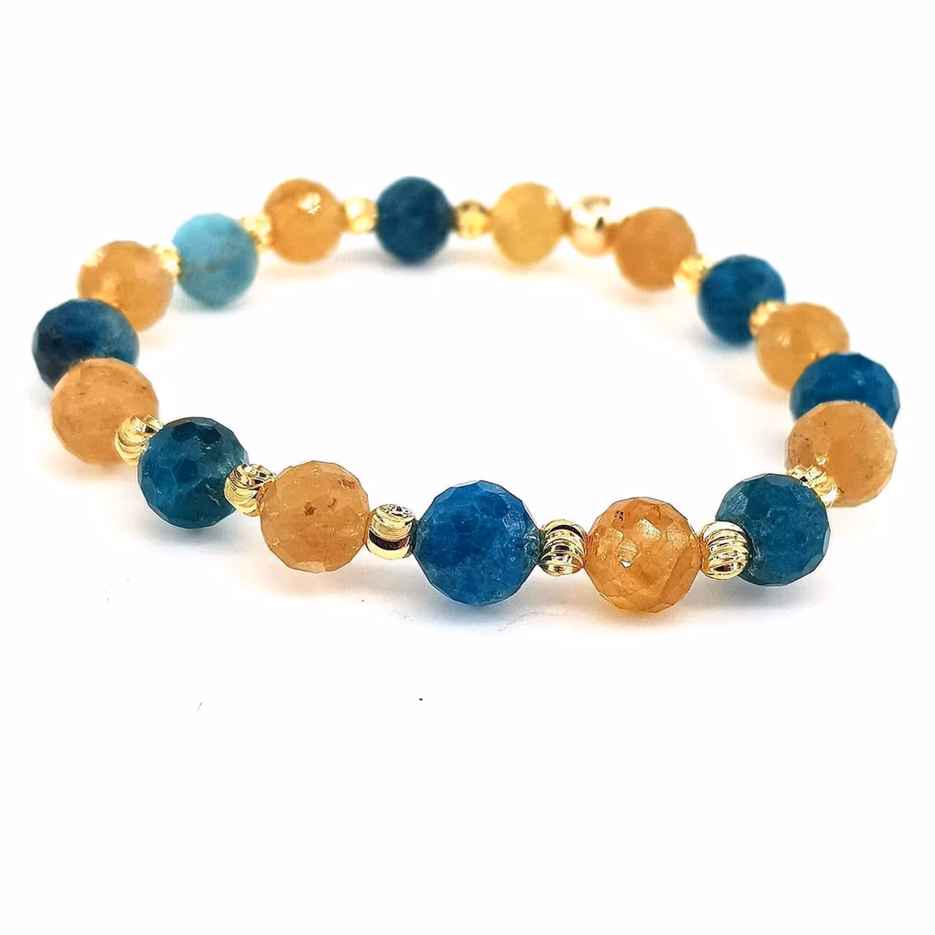 Sarı ve Blue Apatit Faset Bileklik 8mm İncele ve Satın Al Sarı ve Blue Apatit Faset Bileklik 8mm - Orijinal Doğal Taş ve Şifa Kristali Görsel 1