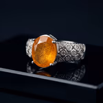 Sarı Yakut Yüzük Gümüş AAA Orijinal Kristal Detay Görseli 4