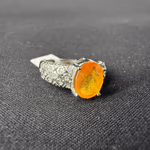 Sarı Yakut Yüzük Gümüş AAA Orijinal Kristal Detay Görseli 5