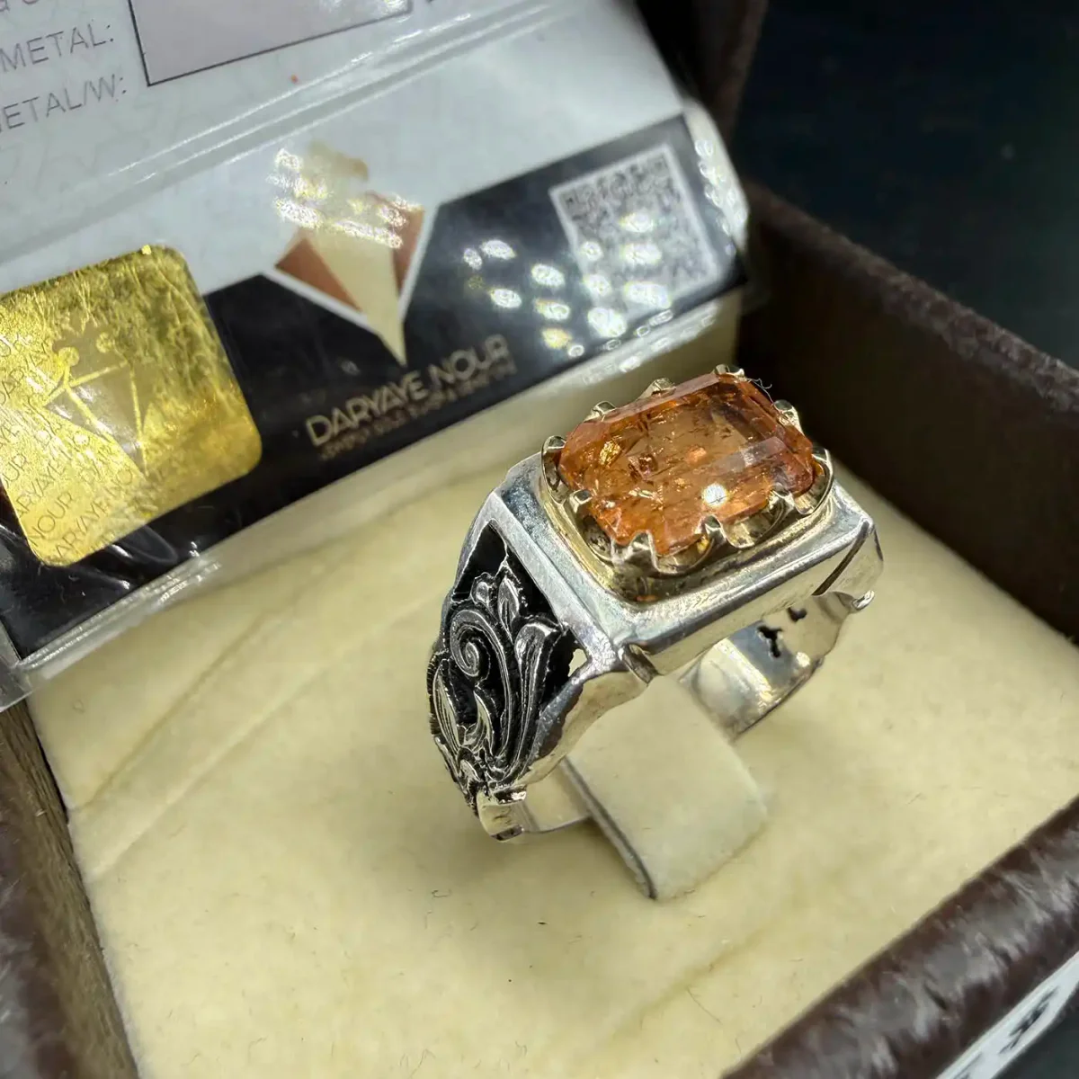 Sertifikalı Emperial Topaz Erkek Yüzük (Gümüş) AAA - Orijinal Şifalı Kristal - Görsel 2