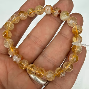 Sitrin Bileklik 8mm - Orijinal Şifalı Kristal - Görsel 1