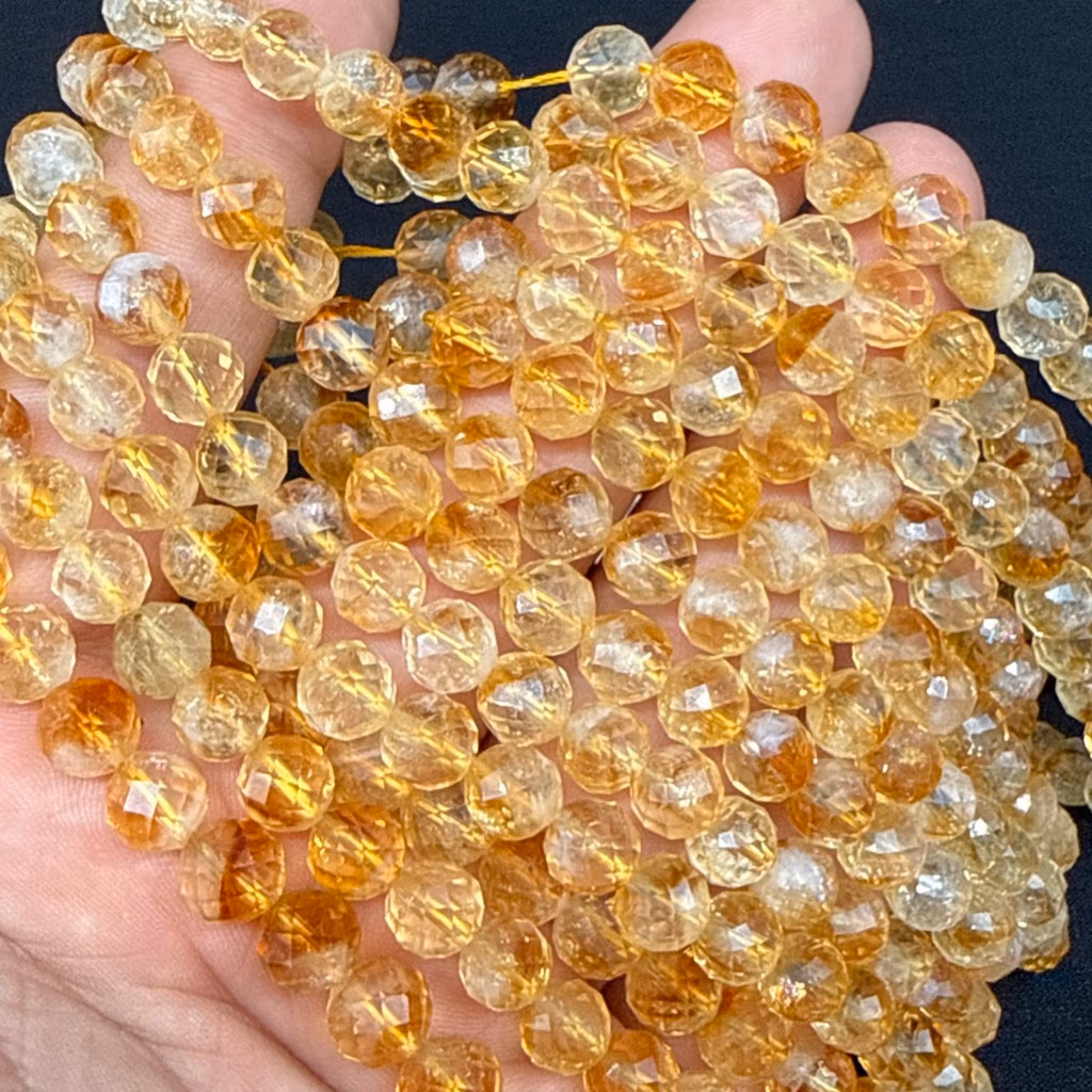 Sitrin Faset Dizi 8 mm İncele ve Satın Al Sitrin Faset Dizi 8 mm - Orijinal Doğal Taş ve Şifa Kristali Görsel 1
