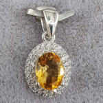 Sitrin Kolye Ucu (Gümüş) Orijinal Kristal Detay Görseli 1