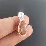 Sitrin Kolye Ucu (Gümüş) Orijinal Kristal Detay Görseli 2