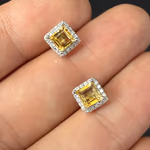 Sitrin Küpe Gümüş AAA Orijinal Kristal Detay Görseli 3