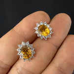 Sitrin Küpe Gümüş AAA Orijinal Kristal Detay Görseli 3