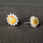 Sitrin Küpe Gümüş AAA Orijinal Kristal Detay Görseli 4