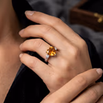 Sitrin Yüzük Gümüş AAA Orijinal Kristal Detay Görseli 2