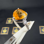 Sitrin Yüzük Gümüş AAA Orijinal Kristal Detay Görseli 3