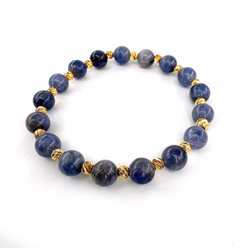 Tanzanit Bileklik 8mm Gold İncele ve Satın Al Tanzanit Bileklik 8mm Gold - Orijinal Doğal Taş ve Şifa Kristali Görsel 1