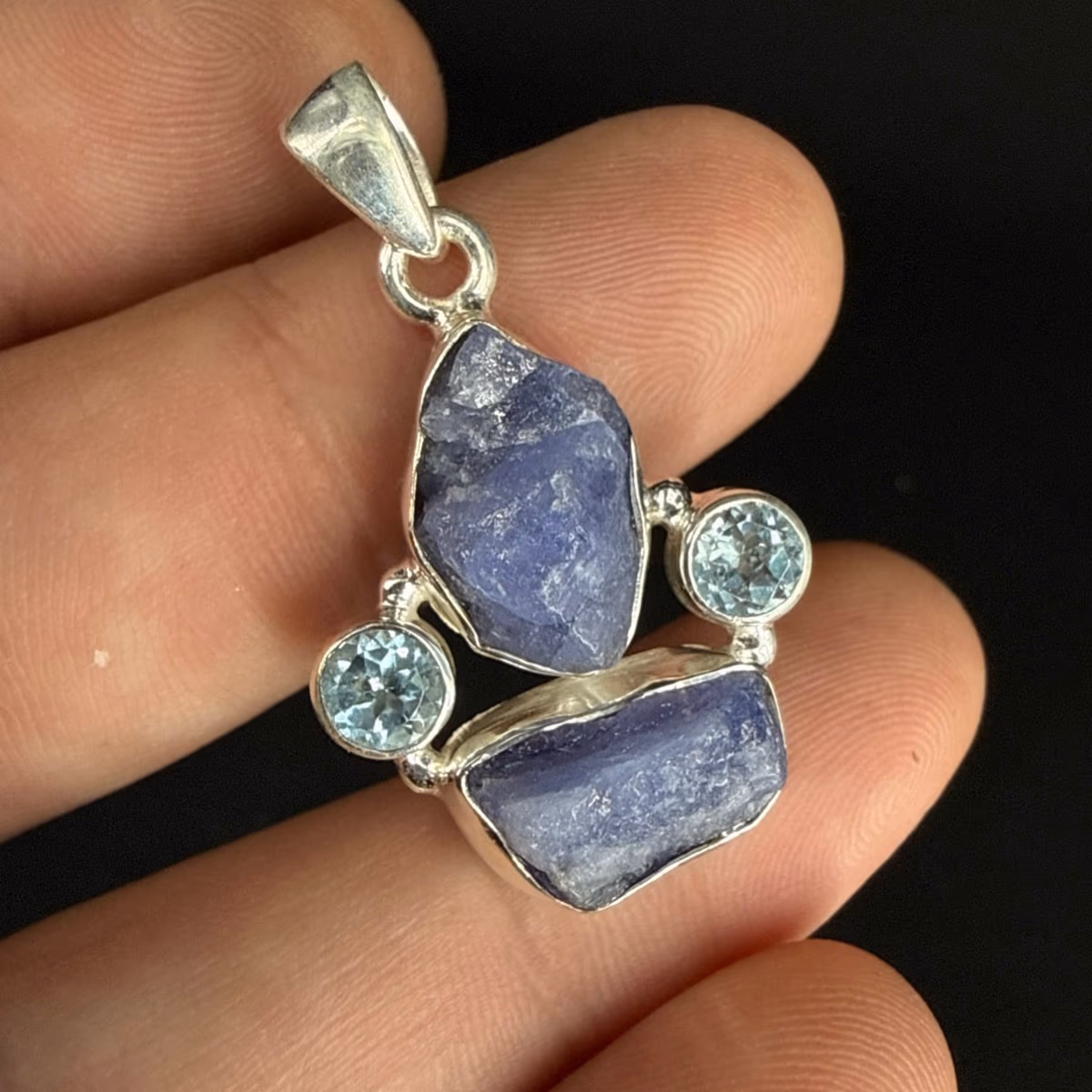 Tanzanit / Topaz Kolye Ucu Gümüş