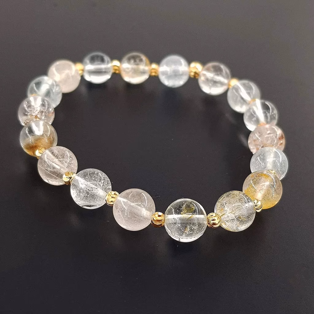 Topaz Bileklik Gold 8mm İncele ve Satın Al Topaz Bileklik Gold 8mm - Orijinal Doğal Taş ve Şifa Kristali Görsel 1