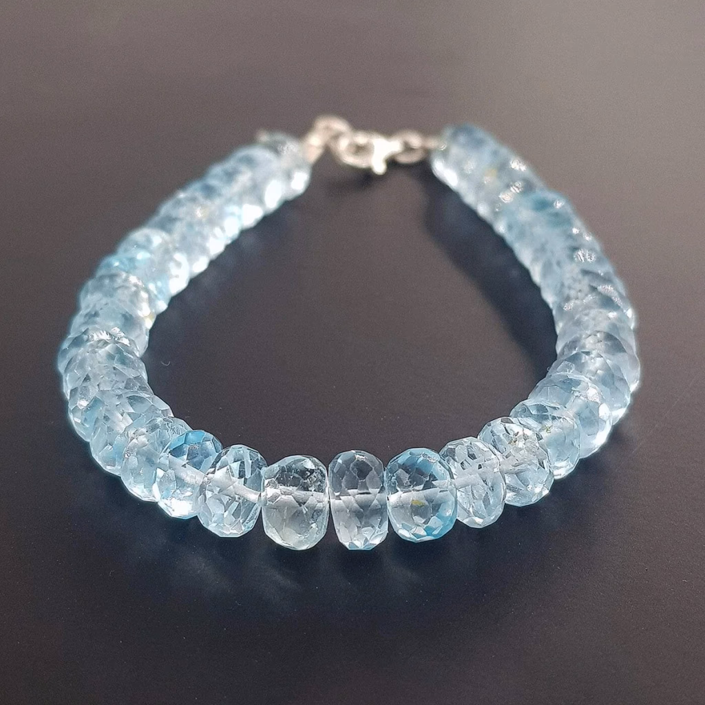 Topaz Bileklik Rondela Faset 5mm (Gümüş) İncele ve Satın Al Topaz Bileklik Rondela Faset 5mm (Gümüş) - Orijinal Doğal Taş ve Şifa Kristali Görsel 1