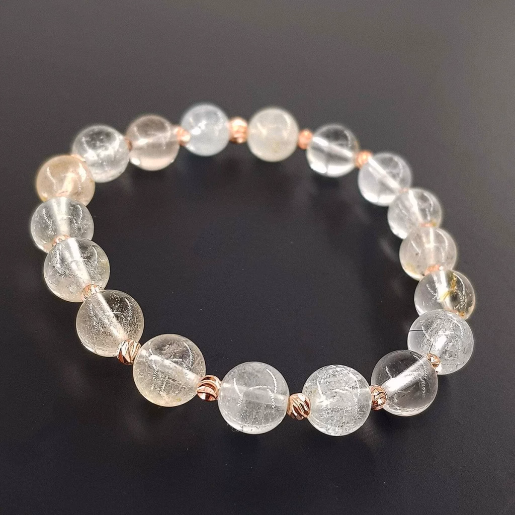 Topaz Bileklik Rose 8mm İncele ve Satın Al Topaz Bileklik Rose 8mm - Orijinal Doğal Taş ve Şifa Kristali Görsel 1