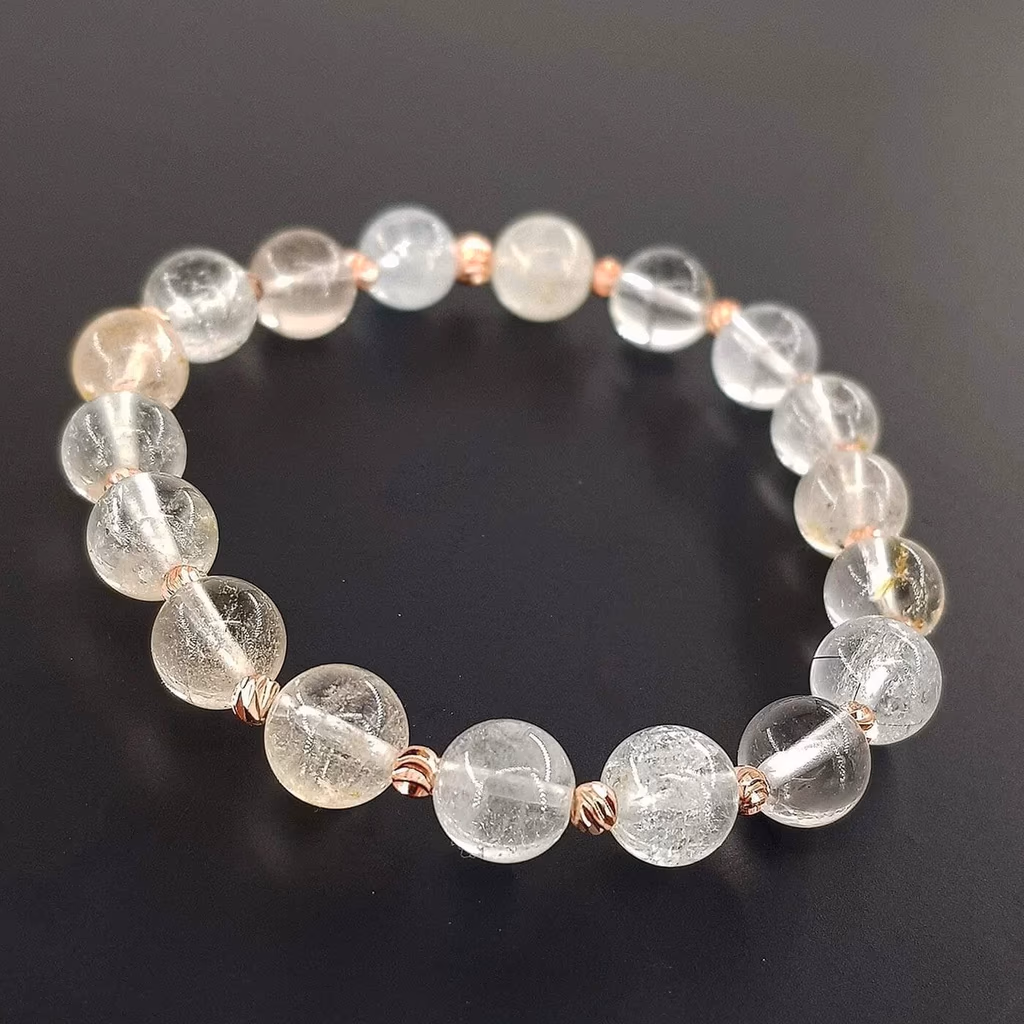 Topaz Bileklik Rose 8mm İncele ve Satın Al Topaz Bileklik Rose 8mm - Orijinal Doğal Taş ve Şifa Kristali Görsel 1