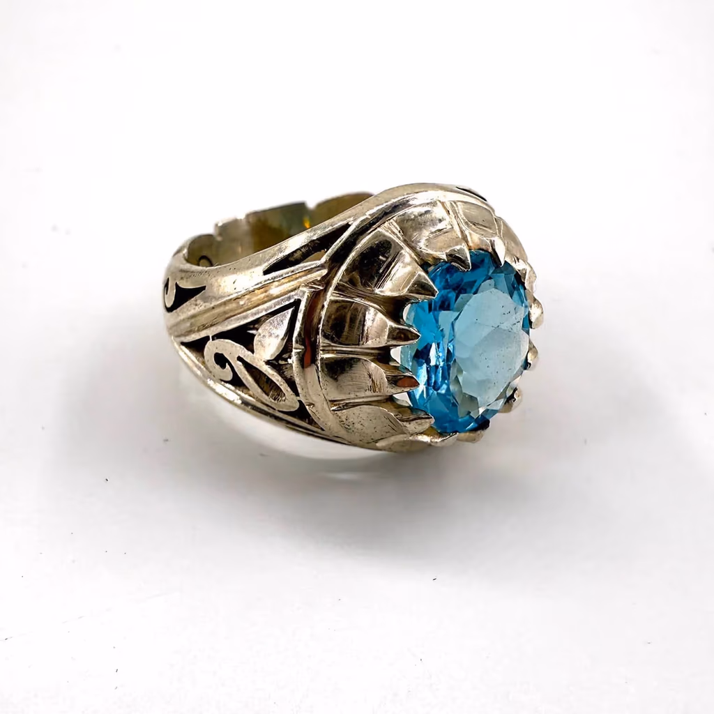 Topaz Erkek Yüzük Gümüş İncele ve Satın Al Topaz Erkek Yüzük Gümüş - Orijinal Doğal Taş ve Şifa Kristali Görsel 1
