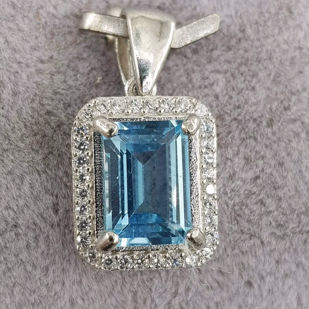Topaz Kolye Ucu (Gümüş) İncele ve Satın Al Topaz Kolye Ucu (Gümüş) - Orijinal Doğal Taş ve Şifa Kristali Görsel 1