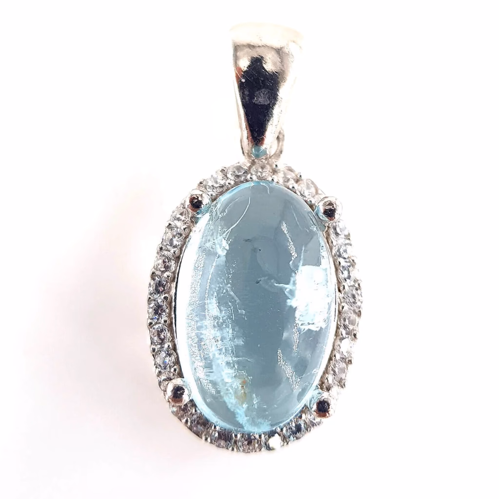 Topaz Kolye Ucu (Gümüş) İncele ve Satın Al Topaz Kolye Ucu (Gümüş) - Orijinal Doğal Taş ve Şifa Kristali Görsel 1