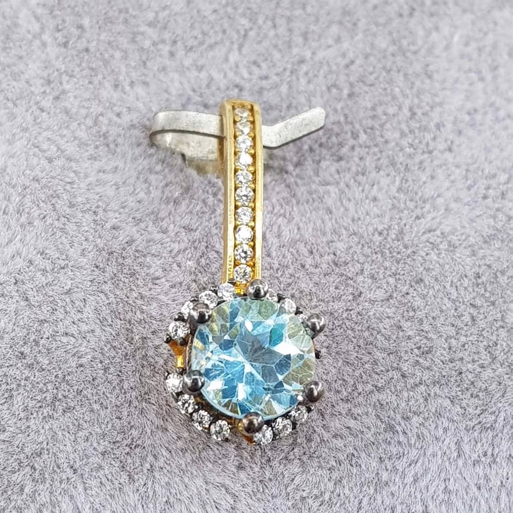 Topaz Kolye Ucu (Gümüş) İncele ve Satın Al Topaz Kolye Ucu (Gümüş) - Orijinal Doğal Taş ve Şifa Kristali Görsel 1