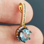 Topaz Kolye Ucu (Gümüş) Orijinal Kristal Detay Görseli 2