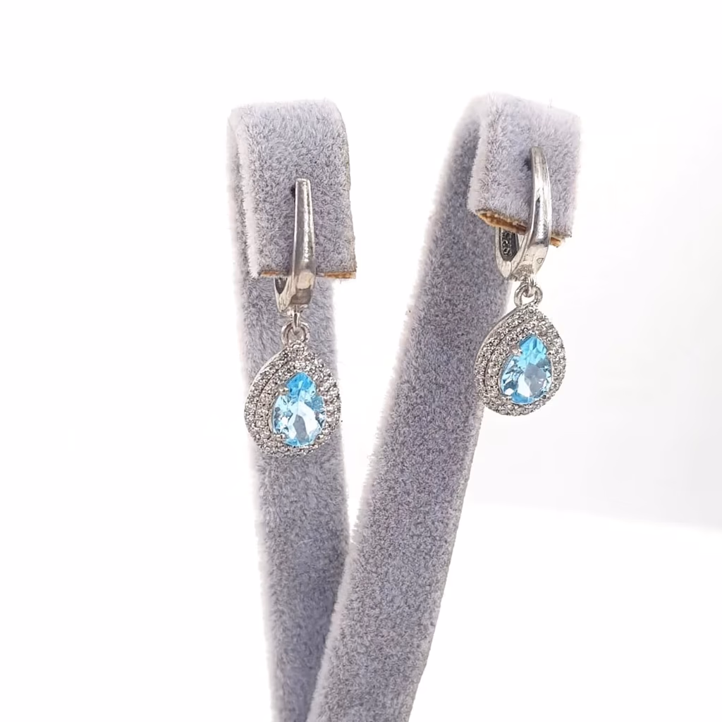 Topaz Küpe (Gümüş) İncele ve Satın Al Topaz Küpe (Gümüş) - Orijinal Doğal Taş ve Şifa Kristali Görsel 1