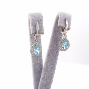 Topaz Küpe (Gümüş) - Orijinal Şifalı Kristal - Görsel 2