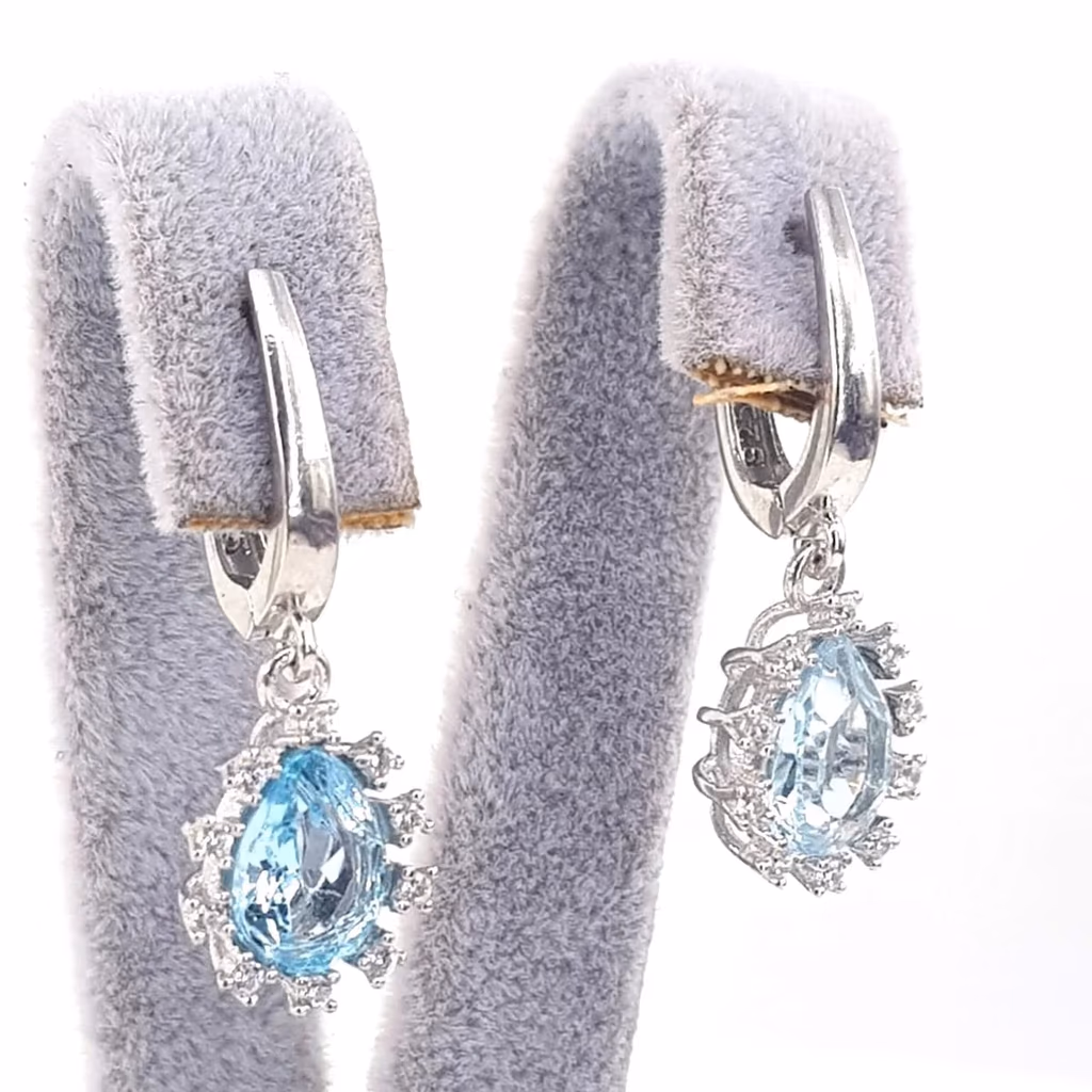 Topaz Küpe (Gümüş) İncele ve Satın Al Topaz Küpe (Gümüş) - Orijinal Doğal Taş ve Şifa Kristali Görsel 1