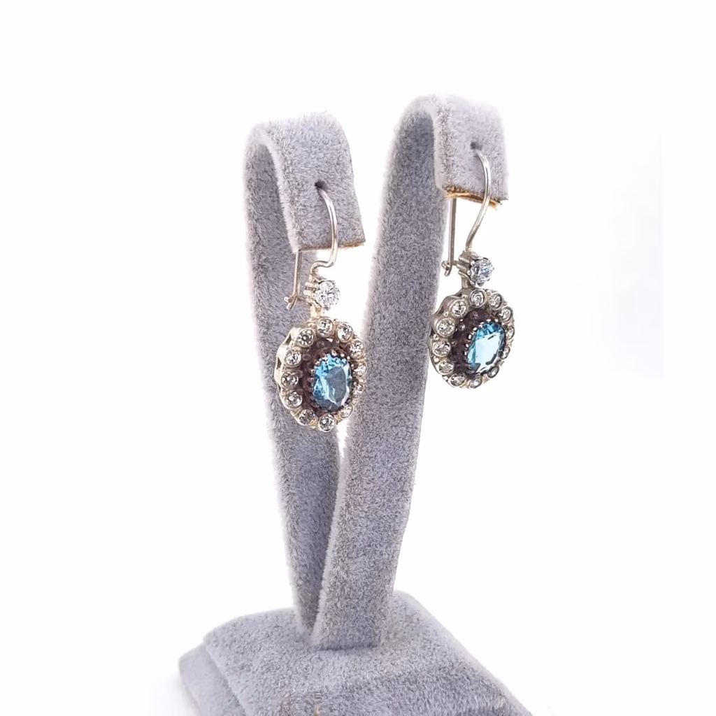 Topaz Küpe (Gümüş) İncele ve Satın Al Topaz Küpe (Gümüş) - Orijinal Doğal Taş ve Şifa Kristali Görsel 1