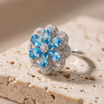 Topaz Yüzük Gümüş AAA Orijinal Kristal Detay Görseli 3