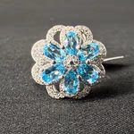 Topaz Yüzük Gümüş AAA Orijinal Kristal Detay Görseli 5